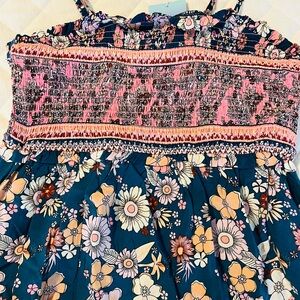 Cupshe Women’s Floral Dress with Pink and Blue Accents